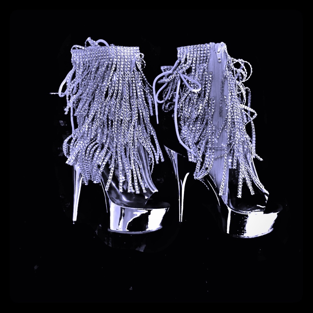 Fringed stiletto boots